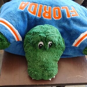 Plush Alligator Toy with Florida Jersey - Blue and Green